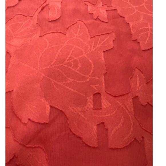 RXB Lace Overlay Blouse, Short Sleeve, Relaxed Fit, Spiced Coral, size Medium - Picture 7 of 9